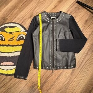 Grunge Black leather jacket with silver studs #biker #leatherjacket #grunge 0108